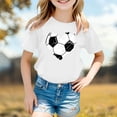 thumbnail image 2 of FINALGANG Boys Girls Kids Short Sleeve TShirts Soccer Heart Graphic Print Crewneck Relaxed Fit Casual Tees For Summer Daily Wear White 10-11 Years, 2 of 4