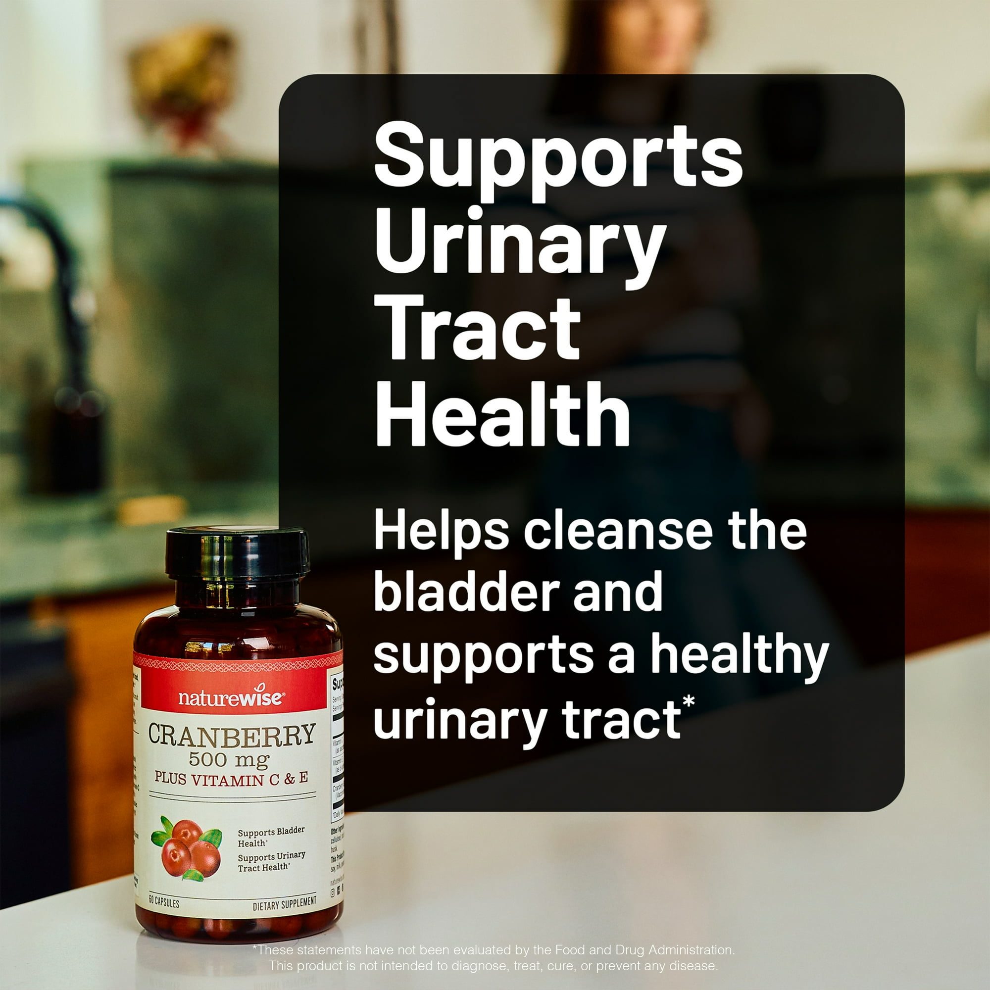 NatureWise Cranberry Pills - Extract Equal to 12,500mg* - 60 Capsules[30-Day Supply]