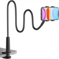 thumbnail image 1 of 1 pieza - Soporte para teléfono de cama - Negro - Giratorio 360° - Brazo de metal - Compatible universalmente - Para sofás, dormitorios y escritorios, 1 of 5