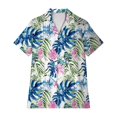 thumbnail image 4 of MAIHAN Women's Summer Hawaiian Shirts Floral Short Sleeve Button Down Shirts Hawaii Tropical Beach Tops(White,M), 4 of 5