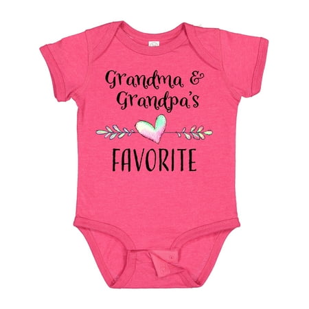 

Inktastic Grandma and Grandpas Favorite- Heart Grandchild Gift Baby Boy or Baby Girl Bodysuit