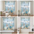 thumbnail image 6 of Blue Coastal Sheer Curtains 63 Inches Long, Summer Beach Starfish Shell Coral Nautical Light Filering Curtains, Breathable Simi Curtain Privacy Drapes for Living Room Bedroom Window Treatment, 6 of 9