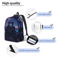 thumbnail image 4 of Lsque Starry Sky Meditating Chimpanzees Pattern Canvas Daypack, Durable Backpack, High-quality Versatile Backpack,Vintage Compact Backpack-Medium, 4 of 6