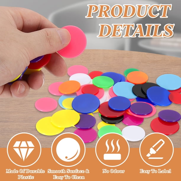 Uxcell Lot de 120 Jetons de Poker de 0,7 Po, Jetons de Bingo en Plastique Compteurs d'Apprentissage Compteurs Disques Marqueurs Jetons de Jeu Opaques pour Jouer Compter les Maths, Jaune, Plat