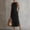 Black, variant on Women's Sleeveless High Neck Lace Trim Midi Dress Casual Summer Vacation Shift Dress with Pockets and Side Slits