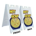 thumbnail image 2 of A-frame Sidewalk Hot Soup 24" x 36" Double Sided A-Frame Sidewalk Sign, Includes 2 Installed Vinyl Decals | Foldable Portable White Signicade Sandwich Board Signs, 2 of 5