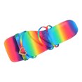 thumbnail image 2 of IUJSOY Women's Strappy Flat Sandals Heart Rhinestone Rainbow Slip on Open Toe Slides Sandals, 2 of 9