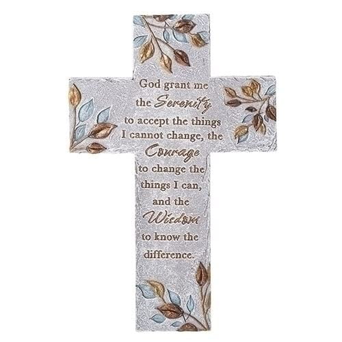 Roman Serenity Prayer Wall Cross, 8-inch Length, Religious Decoration