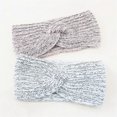 thumbnail image 5 of Diadema deportiva de punto con hilo plateado cálido, banda para el pelo de felpa con protección para las orejas, diadema de lana para mujer, invierno, 1 unidad, 5 of 5