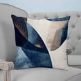 thumbnail image 4 of Pillow Covers 24x24 Set of 2, Navy Blue Geometric Throw Pillow Covers Decorative Couch Cushion Cover, Modern Beige Abstract Art Microfiber Soft Square Pillowcases for Bedroom Living Room Sofa, 4 of 7