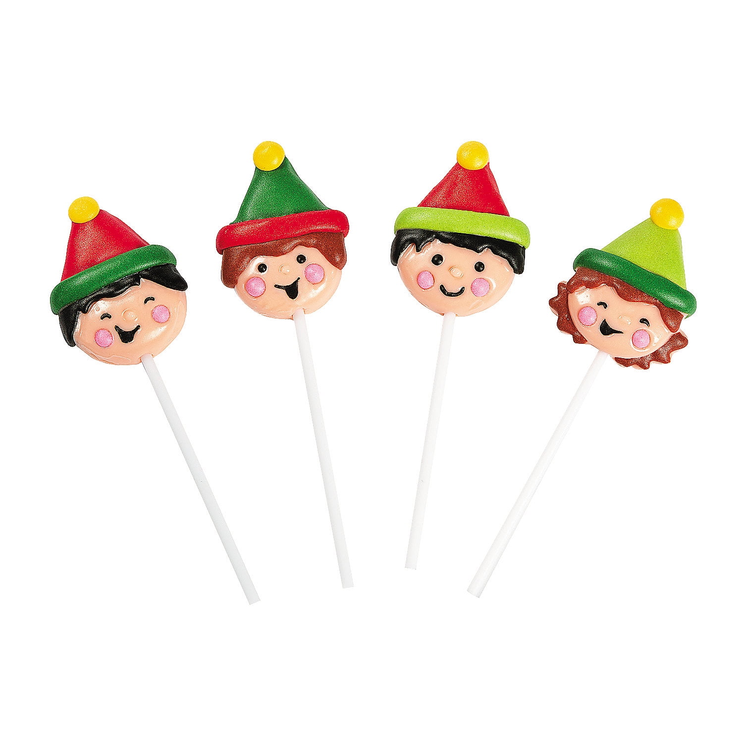 Elf Character Lollipops - Christmas - Sucker & Pop - 12 Pieces - Walmart.com