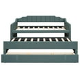 thumbnail image 6 of GZXS Modern Daybed Twin Size Upholstered Day Bed with Trundle and 3 Drawers, Green, 6 of 10