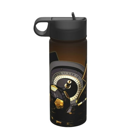 

Ocsxa Casino Cards Print 18 oz Insulated Water Bottle With Straw Stainless Steel Sports Water Cup Flask Wide Mouth Travel Thermal Mug for Home Office or Car