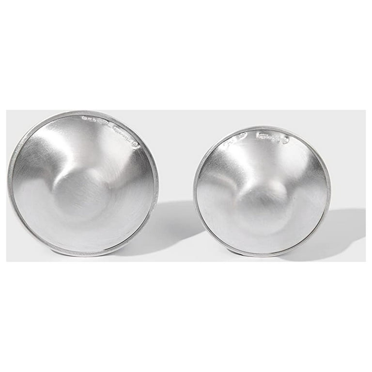 Love Noobs Silver Nursing Cups with Silicon Rings, Soothing Nipple Shields  for Nursing Newborn Babies, Nickel-Free, Pure Silver, Breastfeeding