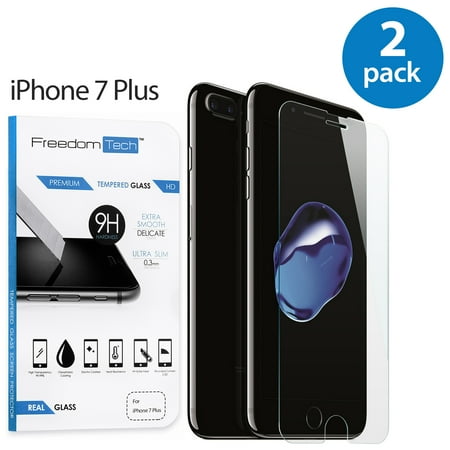 Lcd Front Glass - 2x Freedomtech iPhone 7 Plus Screen Protector Real Tempered Glass Film LCD Guard