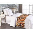 thumbnail image 2 of Tropical Bed Runner, Summer Themed Pattern of Palm Leaves Hawaiian Aloha Jungle, Decorative Accent Bedding Scarf for Hotels Homes & Guest Rooms, Twin, Orange Sea Blue and Dark Rust, by Ambesonne, 2 of 3