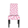 thumbnail image 2 of Dining Chair Back Cover, Water Washing, Disassembly Chair Sleeve Sliding Cover Protective Cover-Pink Check Board Pattern Chair Protectors Seat Covers, 2 of 8