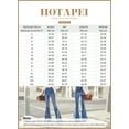 thumbnail image 5 of HOTAPEI Flare Jeans for Women Elastic Waist Ripped Jeans Raw Hem Bell Bottom Denim Pants, 5 of 5