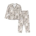 thumbnail image 1 of Balery Puppy Conjunto de Pijama con Estampado para Mujer, Conjunto de Dos Piezas con Manga Larga, Ropa de Dormir Suave con Bolsillos, Pijamas Cómodos-Large, 1 of 7