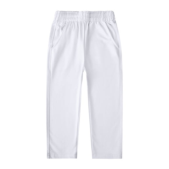 PMVFHDE Boys Casual Pants Boys Girls Straight Leg Pants Soft Comfortable Leggings Stretchy Sweatpants Jogger Pants White,7-8 Years