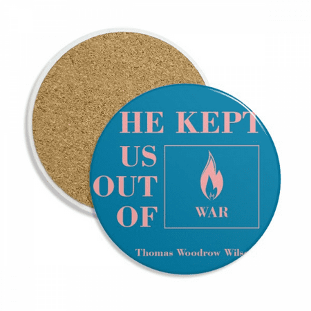 

Election Slogan Keep War Away Coaster Cup Mug Tabletop Protection Absorbent Stone