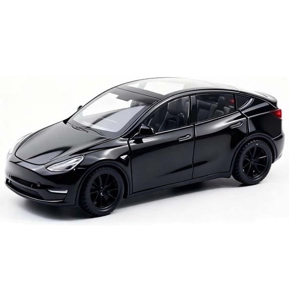 Toy Car Model Y, BDTCTK Diecast Pull Back Car Toys Alloy Vehicles with Lights and Sounds 1:32 Scale Model Car (Black）