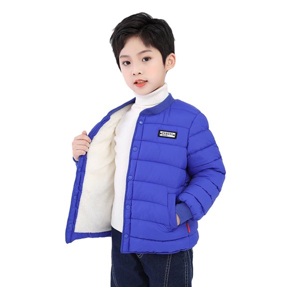 Liyamei Infant Kids Child Boys Girls Embroidered Long Sleeve Wadded Thickening Type Winter Coats Jacket Outer Outwear Outfits Clothes Boys Snow Coat Size 5-6 Years