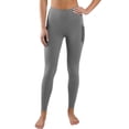 thumbnail image 3 of hlysgo Womens Leggings Yoga Pants High Elastic Waist Stretchy Pant Workout Gym Active Trousers with Pockets Gray,L, 3 of 4