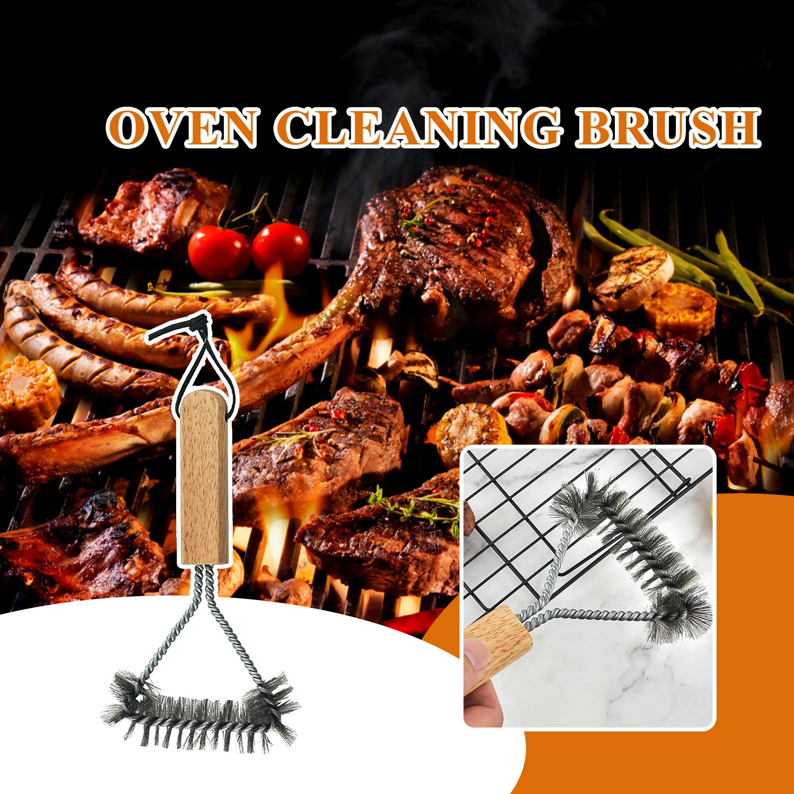 FY24 Spring Cleaning & Home Refresh PEZHADA BBQ Grill Wood Handle