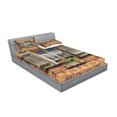 thumbnail image 2 of Ambesonne Rustic Fitted Sheet & Pillow Sham Set, View from Mountain Hut, Full, Brown Green, 2 of 2