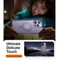 thumbnail image 5 of Strong Magnetic for iPhone 14 Pro Max Case with Screen Protector - Compatible with Wireless Charging, 21ft Military-Grade Drop Tested,Shockproof Slim Fit Translucent Matte Cover - Dark Purple, 5 of 13