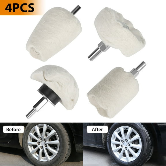 4PCS Car Polisher Polishing Buffing Pads Mop Wheel Drill Kit Aluminum Stainless