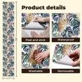 thumbnail image 5 of Peel and Stick Wallpaper Tropical Monstera Palm Leaves Abstract Botanical Teal Wall Mural 17.7in x 9.8ft Self Adhesive Removable Wall Paper Renter Friendly Wallpaper for Nursery Bedroom Cabinets, 5 of 8