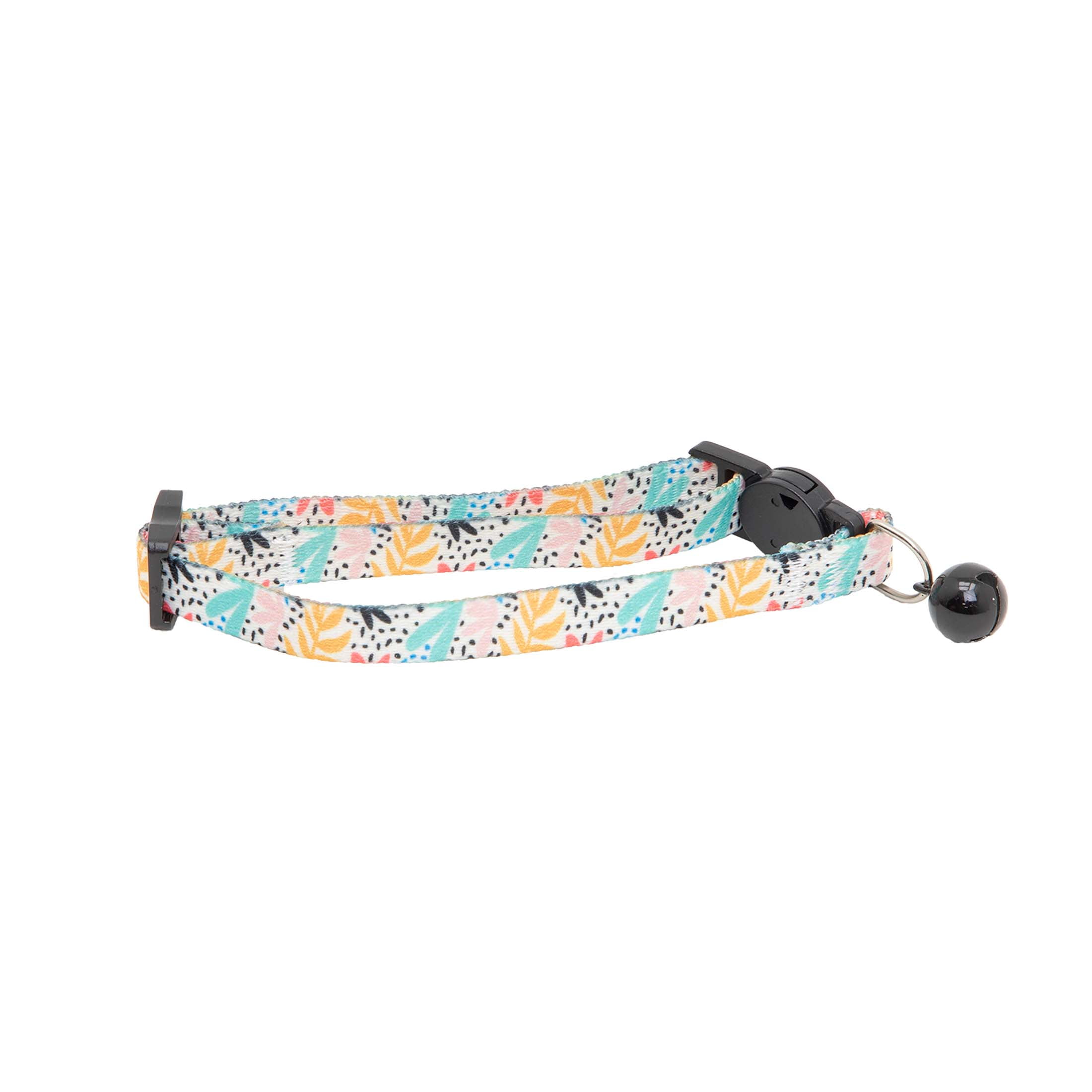 Vibrant Life 2-Pack Cat Collar, 3 D Black and White Knot and Multi Color Tropical Print, One Size