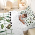 thumbnail image 5 of Erosebridal Happy Camping Kids 7-Piece Bedding Comforter Set For Camper Lover,Green Geometric Plaid Rustic Style King Bedding Sets For Boys,Reversible, 5 of 7