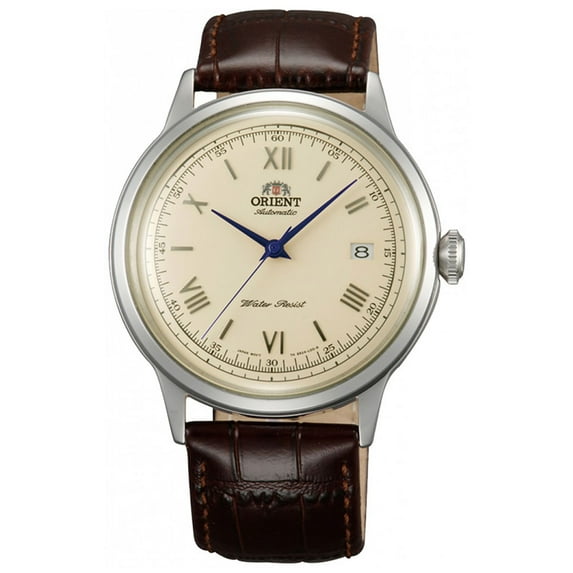 Orient ER2400CN Men's Bambino Sports Automatic Cream Dial Brown Leather Strap Watch