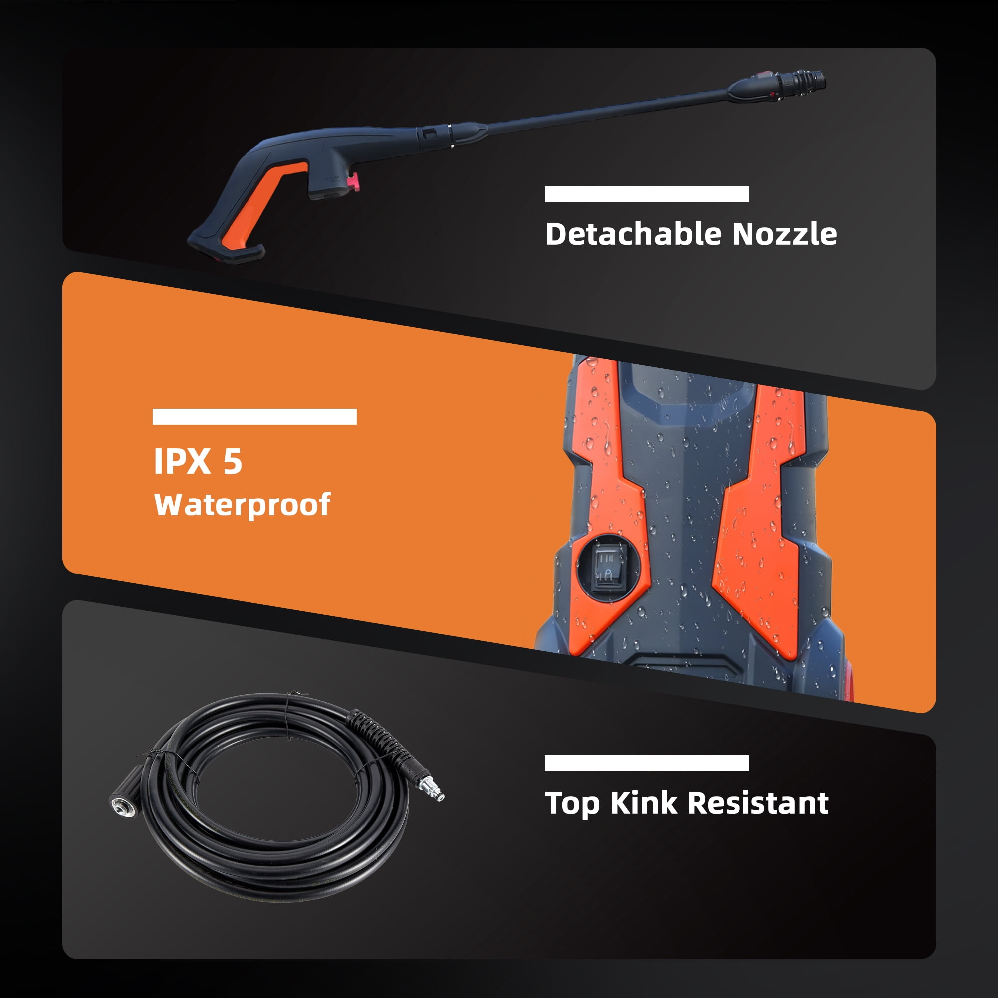ONAIL  Electric Pressure Washer,5000 PSI Extreme Cleaning Power & 2.8 GPM High Flow Rate,5 Quick Connect  Nozzles, for Cars, Patios, and Floor Cleaning