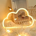 thumbnail image 2 of Letreros de luz de nube de neón, luces de noche de nube LED, luces decorativas para regalo de niños, pared, fiesta de cumpleaños, Navidad, boda (blanco cálido), 2 of 5