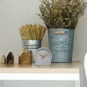 La Crosse Technology 4-Inch Quartz Battery Art Deco Cement Indoor Tabletop Clock, Open Faced Dial