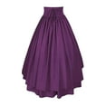 thumbnail image 3 of TrdSipl Midi Skirts for Women Victorian Steampunk Goth Skirt Flowy Button Tummy Control High Waisted Retro Skirts A-Line Ruffle Hem Halloween Party Ren Faire Costume Purple M, 3 of 3