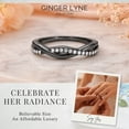 thumbnail image 5 of Queena Sterling Silver Black Wedding Band for Women Half Eternity Cz Anniversary Ring by Ginger Lyne Collection, 5 of 8