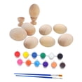 thumbnail image 4 of 8 Uds. de huevos de madera sin terminar, suministros para manualidades, creativos para dibujar huevos de Pascua rellenables para juguetes, 4 of 9