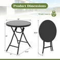 thumbnail image 3 of Costway Table d'Appoint Pliant Rond Compact de 18 Pouces Table Basse avec Plateau en Verre Trempé Noir, 3 of 10