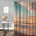 thumbnail image 2 of Orinice Cinbloo Beach Shower Curtain Pink Blue Summer Ocean Shore Sunset Hawaii Tropical Bathroom Curtain Seaside Bird Nautical Shower Curtain Fabric Ocean View Bathroom Decoration 69x72, 2 of 7