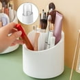 thumbnail image 3 of Soporte giratorio de 360 grados para brochas de maquillaje, 6 rejillas, contenedor para bolígrafos Blanco con tapa Zulema Organizador de escritorio, 3 of 8