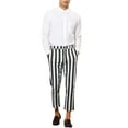 thumbnail image 2 of INSPIRE CHIC Stripe Business Pants for Men's Slim Fit Tapered Dress Pants, 2 of 5