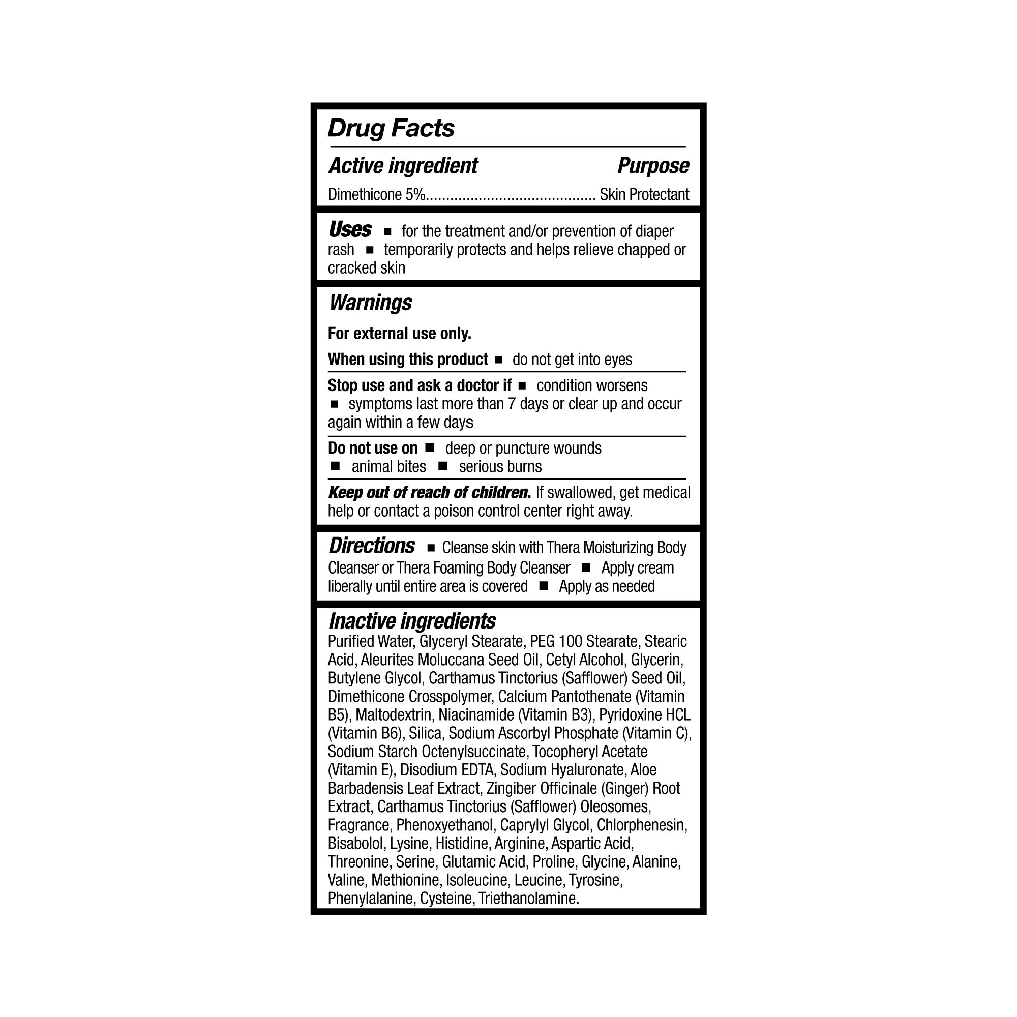 Thera Dimethicone Body Shield Cream for Dry, Sensitive Skin - 4 oz, 12 Ct