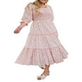 thumbnail image 2 of MesaSe Robe Midi de Plage à Volants à Manches Courtes à Imprimé Floral pour Maman et Moi Robe d'Été, 2 of 4