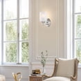 thumbnail image 6 of Kira Home Phoebe 8" Wall Sconce, Frosted Seeded Glass Cylinder Shade, Silver Wall Light, Cylinder Glass Shade, 6 of 8