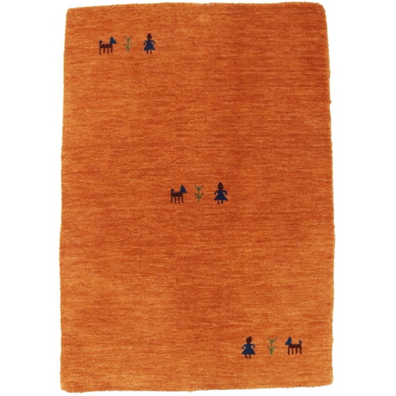 Magic Rugs Orange Tribal Gabbeh Modern Rug, 2' x 3'